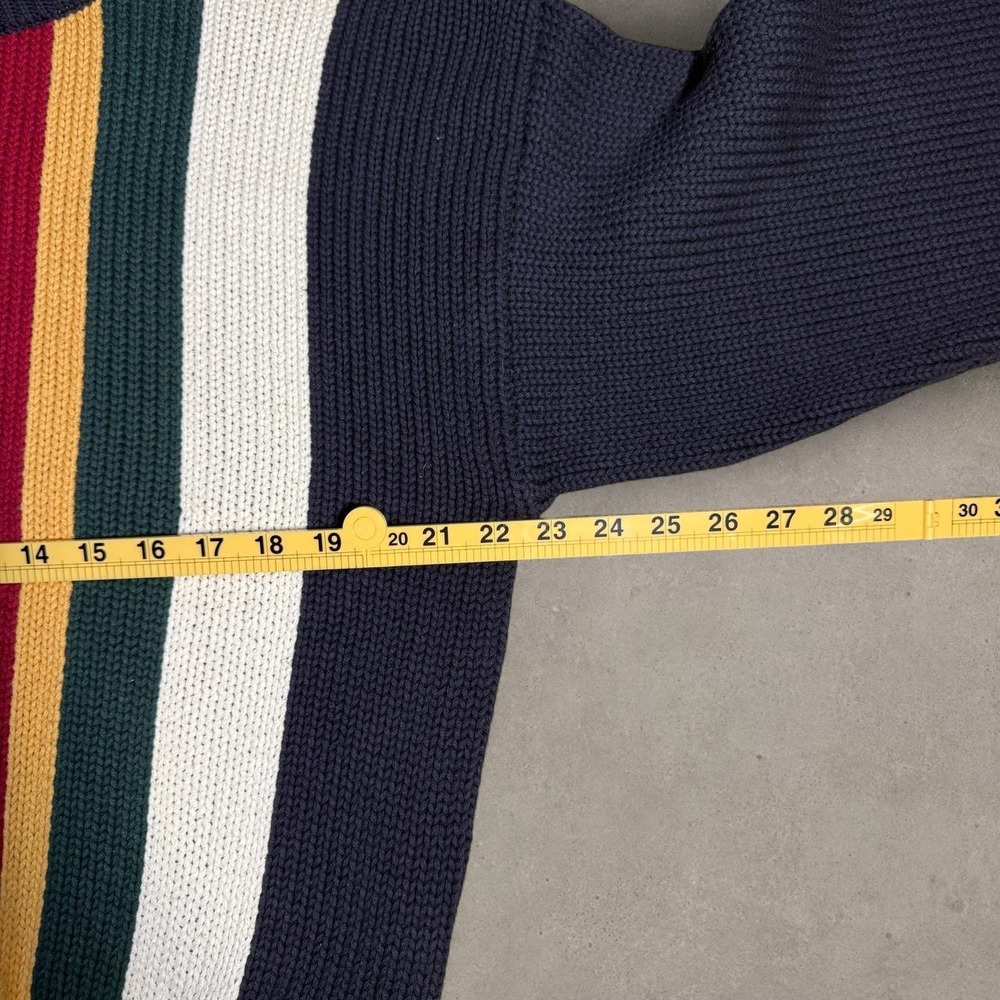 Vintage New River Colorblock Cotton Knit Sweater Men's M 90s Grandpa Preppy - Picture 3 of 5
